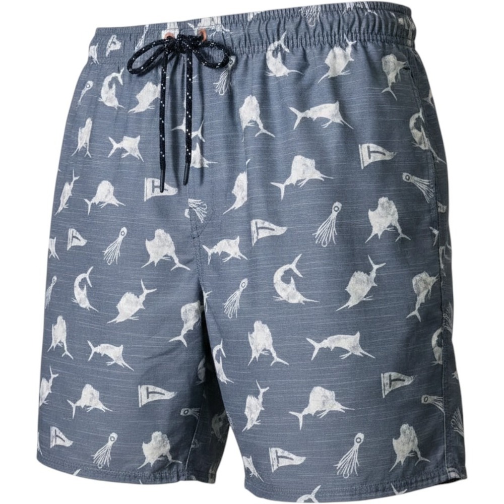 Salt‎ Life Mens XXL Blue Marlin Squid Print Swim Trunks Board Shorts Mesh Lined